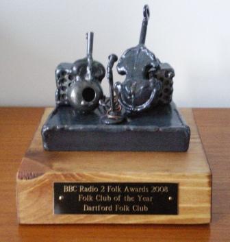 The 'hardware'- A trophy for Pam & Alan Colls' hard work and dedication over 35 years